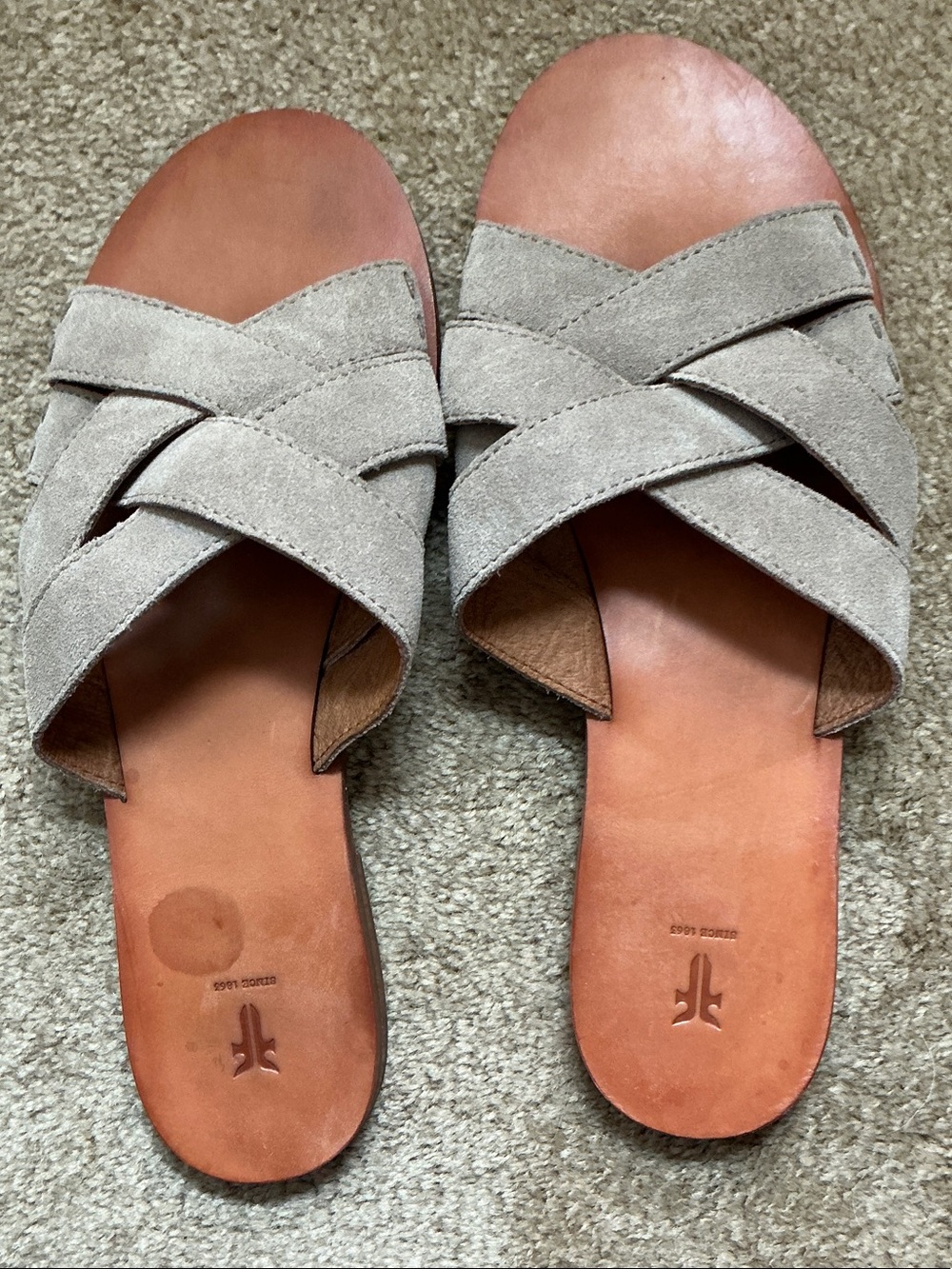 Frye Brielle Criss Cross Ash Suede Sandal